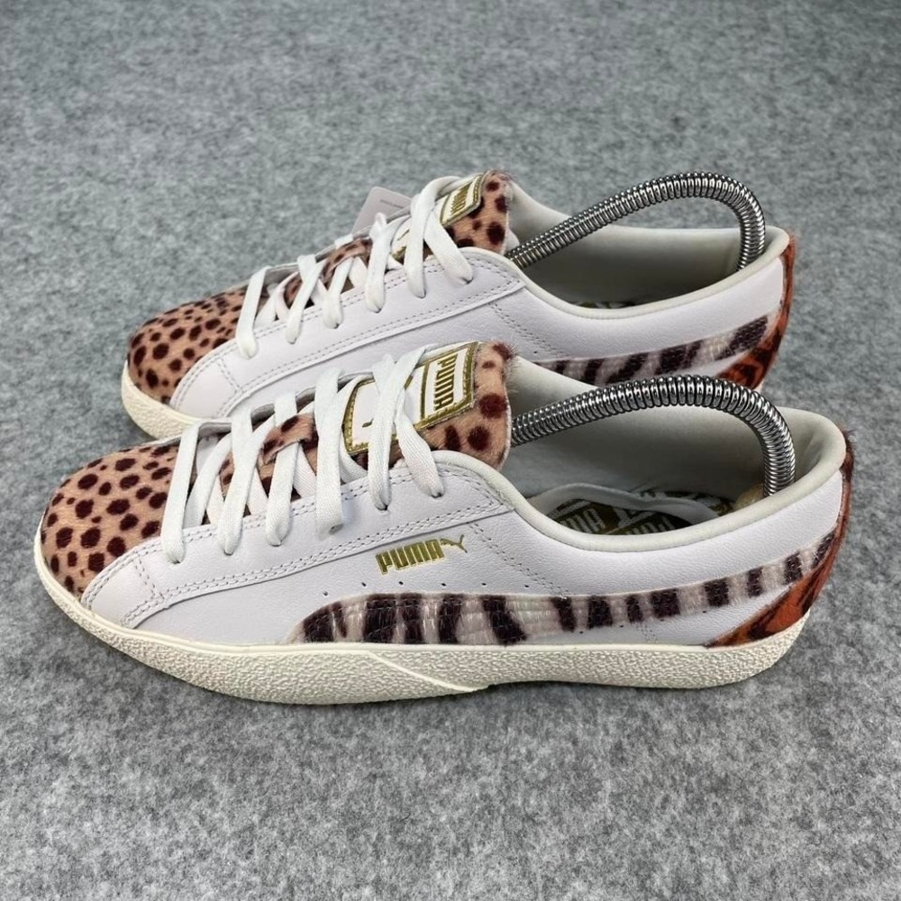 Women Puma x Fenty white + brown animal print sneakers Size US 9.5